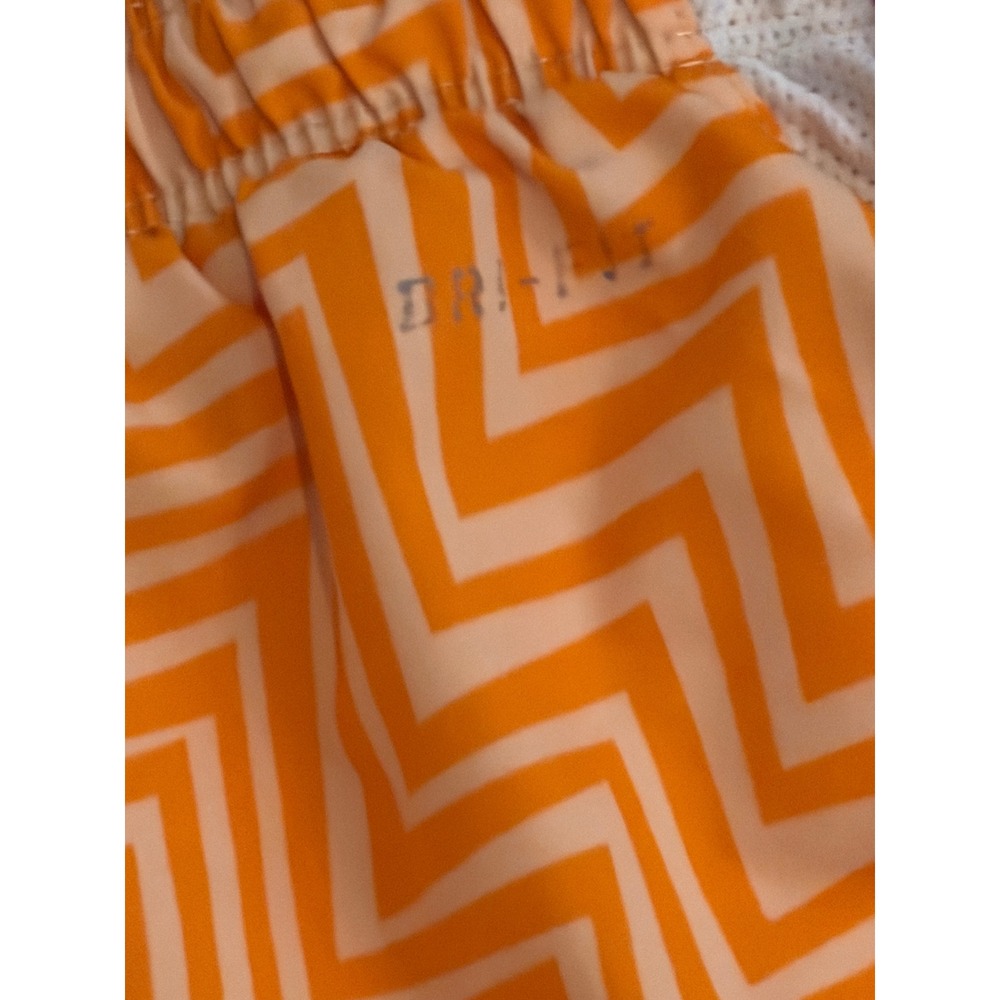Nike Dri-FIT Running Shorts Orange White Chevron Zig Zag Purple Trim Womens M - Picture 9 of 11